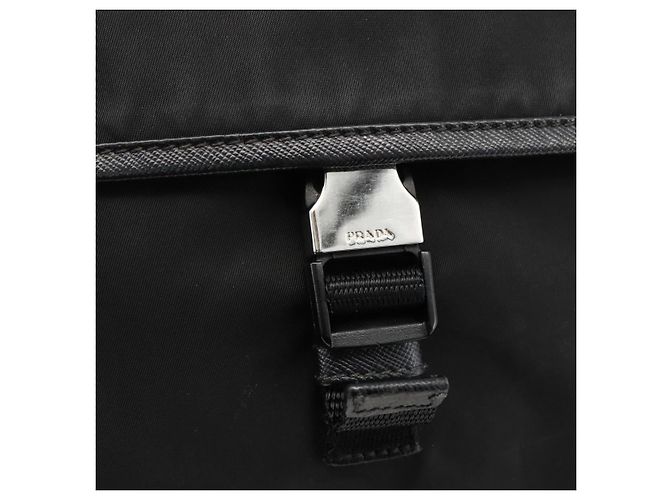 Borsa a Spalla PRADA in Nylon Nero Argento Autentica bs32792 - vista 18