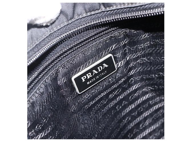 Borsa a Spalla PRADA in Nylon Nero Argento Autentica bs32792 - vista 19