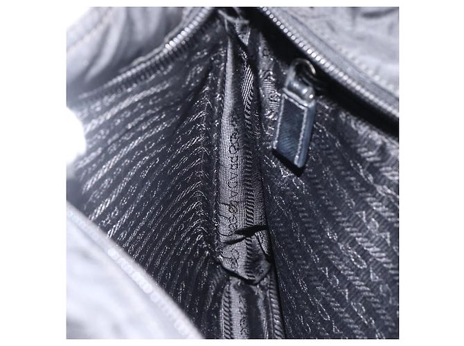 Borsa a Spalla PRADA in Nylon Nero Argento Autentica bs32792 - vista 21