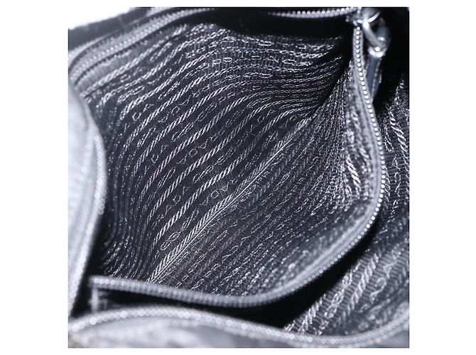 Borsa a Spalla PRADA in Nylon Nero Argento Autentica bs32792 - vista 23