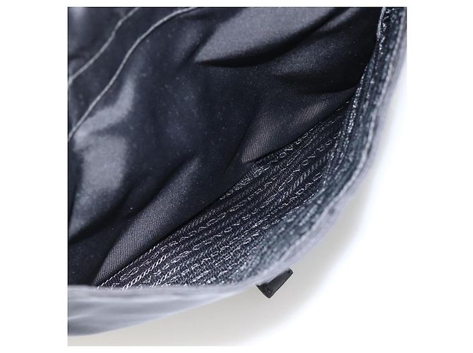 Borsa a Spalla PRADA in Nylon Nero Argento Autentica bs32792 - vista 24
