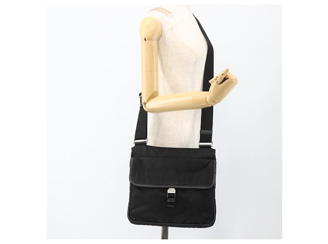 Borsa a Spalla PRADA in Nylon Nero Argento Autentica bs32792 - vista 25