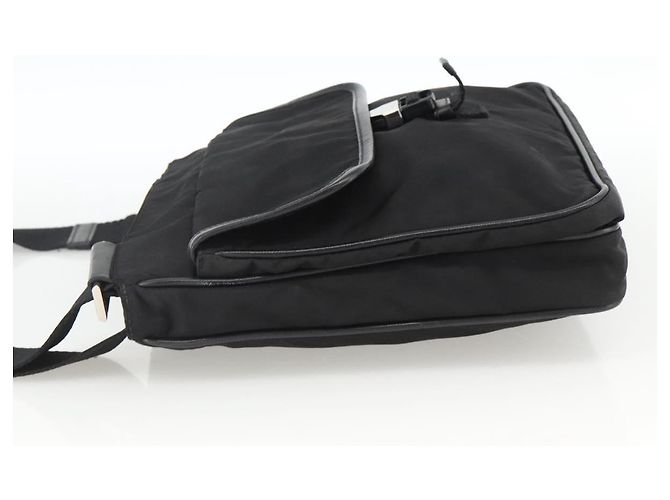 Borsa a Spalla PRADA in Nylon Nero Argento Autentica bs32792 - vista 3