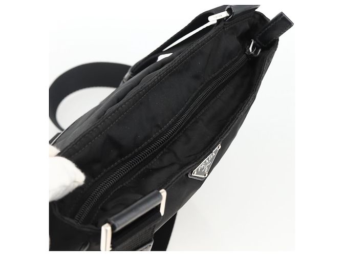 Borsa a Spalla PRADA in Nylon Nero Argento Autentica bs32792 - vista 6