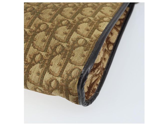 Borsa a Spalla in Tela Trotter Christian Dior Marrone Oro Auth 172857 D'oro - vista 16