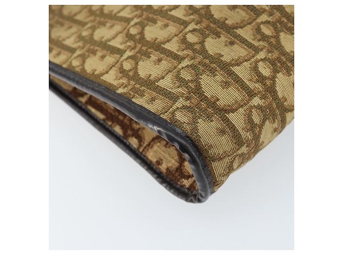 Borsa a Spalla in Tela Trotter Christian Dior Marrone Oro Auth 172857 D'oro - vista 17