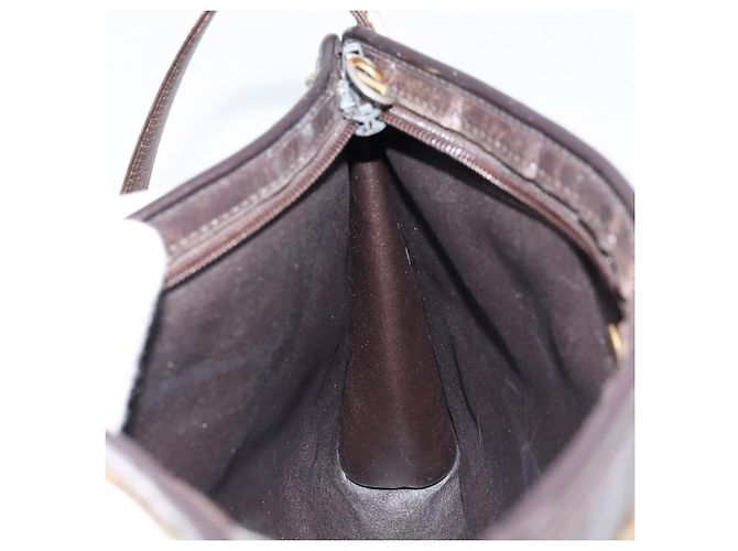Borsa a Spalla in Tela Trotter Christian Dior Marrone Oro Auth 172857 D'oro - vista 19