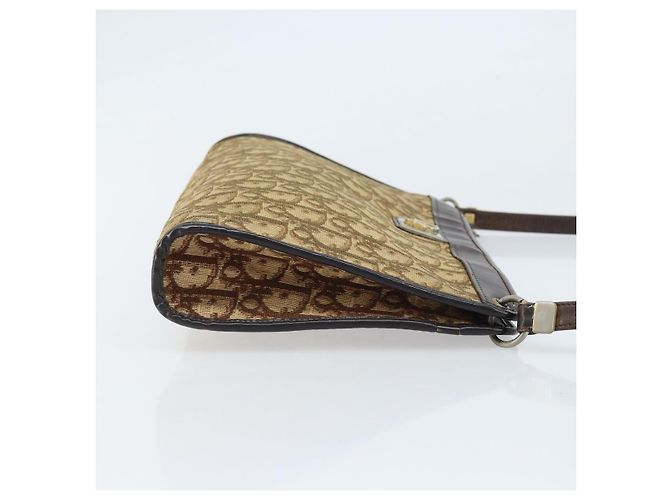 Borsa a Spalla in Tela Trotter Christian Dior Marrone Oro Auth 172857 D'oro - vista 3