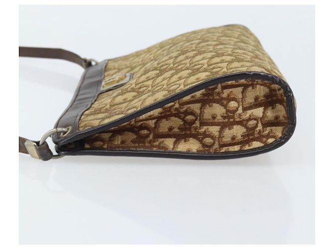 Borsa a Spalla in Tela Trotter Christian Dior Marrone Oro Auth 172857 D'oro - vista 4