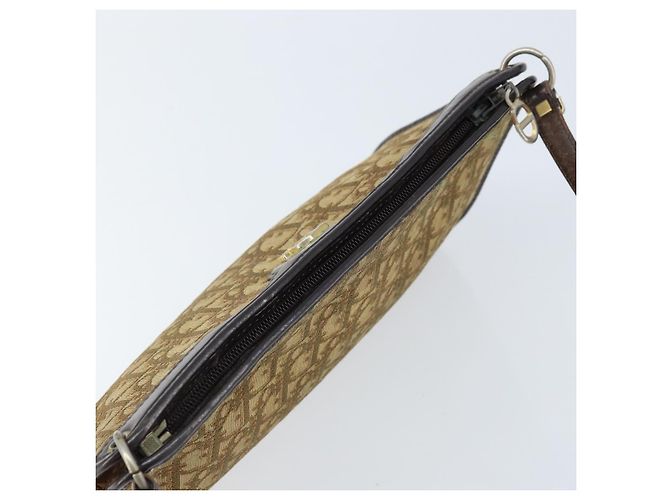 Borsa a Spalla in Tela Trotter Christian Dior Marrone Oro Auth 172857 D'oro - vista 5