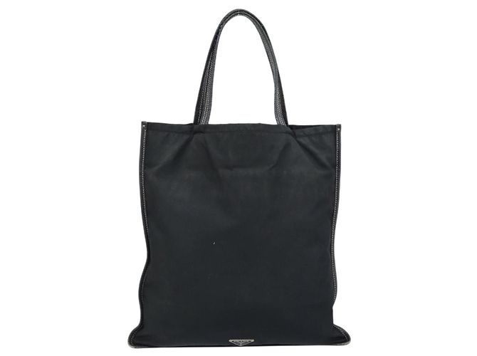 Borsa Tote Prada in nylon nero argento Auth 172974 - vista 2