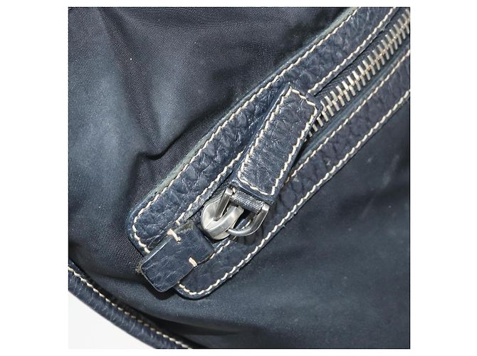 Borsa Tote Prada in nylon nero argento Auth 172974 - vista 22