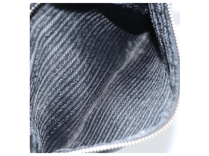 Borsa Tote Prada in nylon nero argento Auth 172974 - vista 23