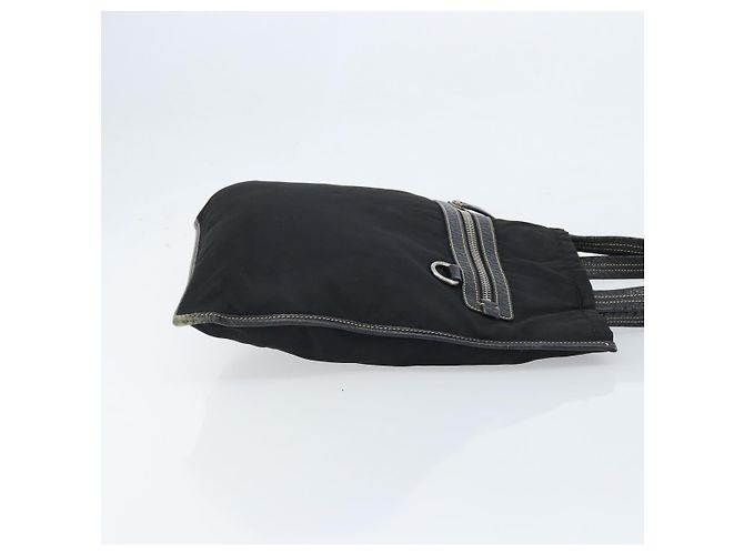 Borsa Tote Prada in nylon nero argento Auth 172974 - vista 3