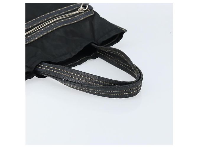 Borsa Tote Prada in nylon nero argento Auth 172974 - vista 7