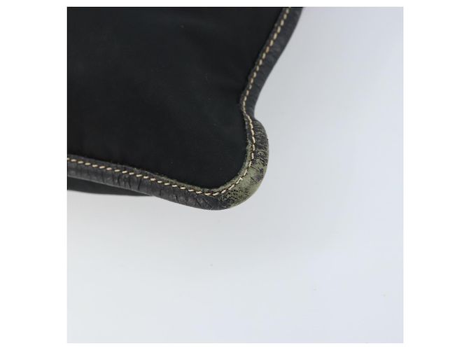 Borsa Tote Prada in nylon nero argento Auth 172974 - vista 9