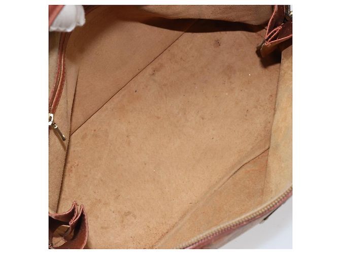 MCM Vicetos Logogram Borsa a Mano PVC Pelle Marrone Oro Auth gh1798 D'oro - vista 11