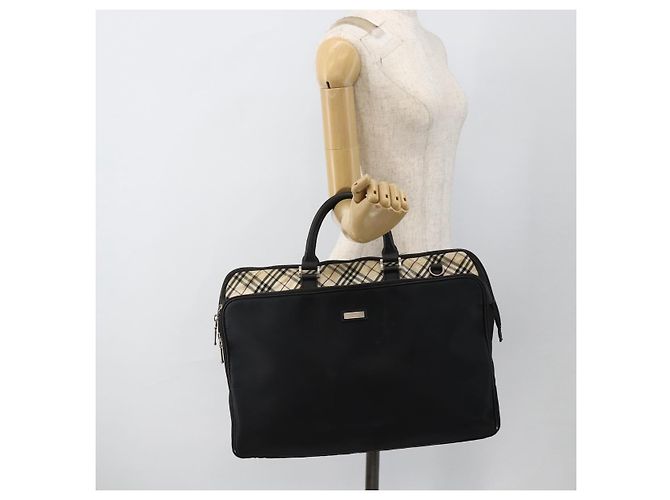 Borsa a mano Burberry Nova Check Black label nylon argento nero Auth bs33588 - vista 21