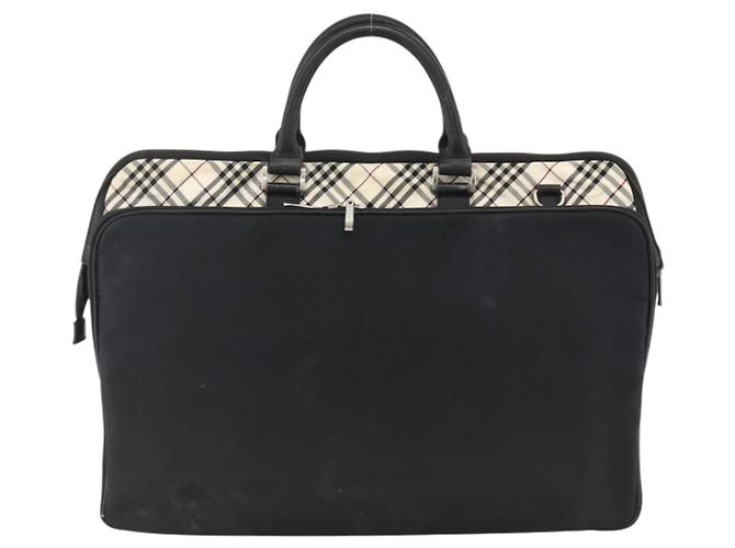 Borsa a mano Burberry Nova Check Black label nylon argento nero Auth bs33588 - vista 3