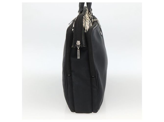 Borsa a mano Burberry Nova Check Black label nylon argento nero Auth bs33588 - vista 4