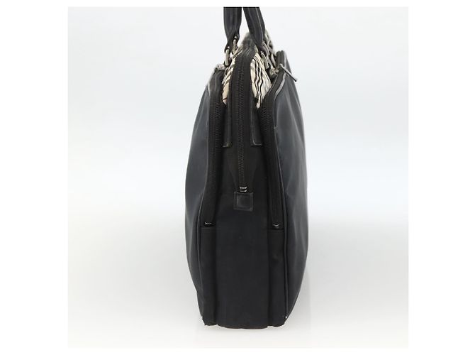 Borsa a mano Burberry Nova Check Black label nylon argento nero Auth bs33588 - vista 5
