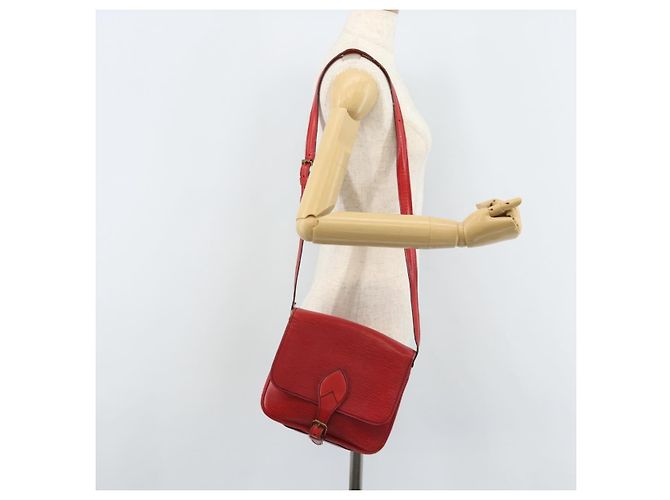 LOUIS VUITTON Borsa a Spalla Epi Cartesier MM Rossa M52247 LV Auth 172584 Rosso - vista 25
