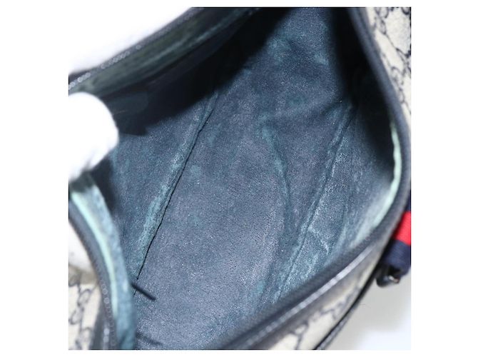 Borsa a Spalla Gucci GG Supreme Sherry Line PVC Blu Navy Oro 89 02 032 Auth ARZ238 D'oro - vista 10