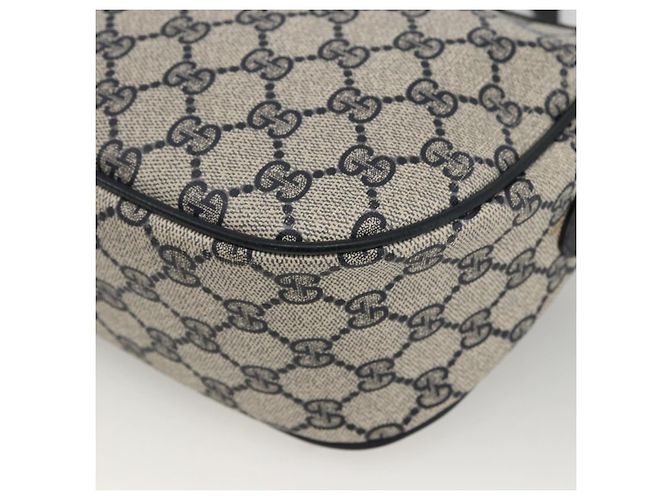 Borsa a Spalla Gucci GG Supreme Sherry Line PVC Blu Navy Oro 89 02 032 Auth ARZ238 D'oro - vista 16