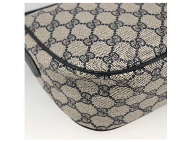 Borsa a Spalla Gucci GG Supreme Sherry Line PVC Blu Navy Oro 89 02 032 Auth ARZ238 D'oro - vista 17