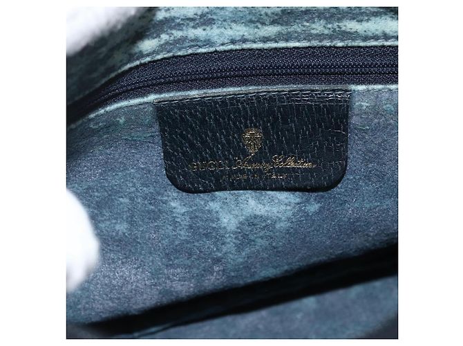 Borsa a Spalla Gucci GG Supreme Sherry Line PVC Blu Navy Oro 89 02 032 Auth ARZ238 D'oro - vista 19
