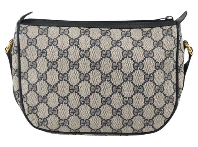 Borsa a Spalla Gucci GG Supreme Sherry Line PVC Blu Navy Oro 89 02 032 Auth ARZ238 D'oro - vista 2