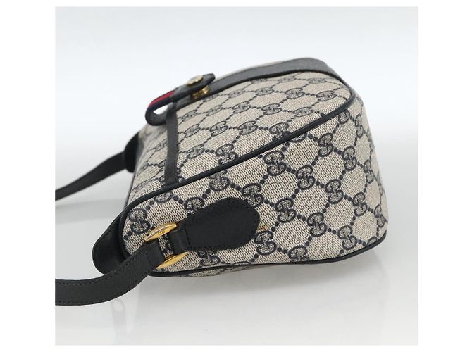 Borsa a Spalla Gucci GG Supreme Sherry Line PVC Blu Navy Oro 89 02 032 Auth ARZ238 D'oro - vista 3