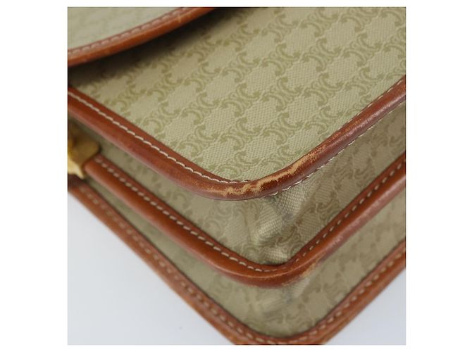 Céline CELINE Macadam Canvas Shoulder Bag PVC Leather Beige Gold Auth gh1779 Golden - view 14