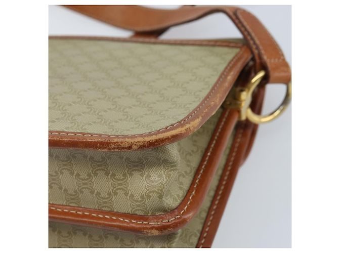 Céline CELINE Macadam Canvas Shoulder Bag PVC Leather Beige Gold Auth gh1779 Golden - view 15