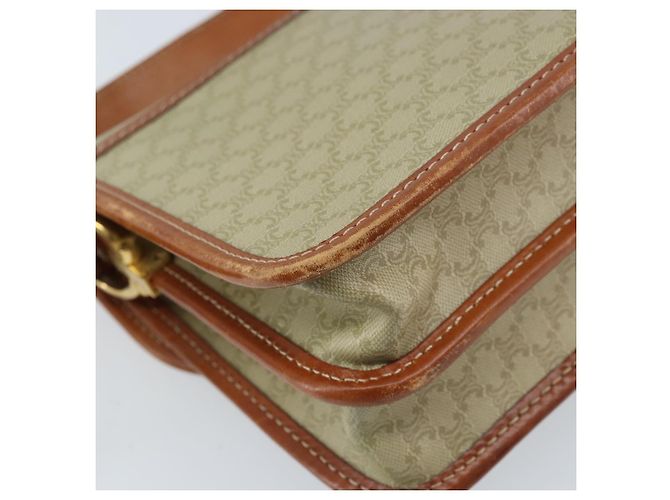 Céline CELINE Macadam Canvas Shoulder Bag PVC Leather Beige Gold Auth gh1779 Golden - view 16