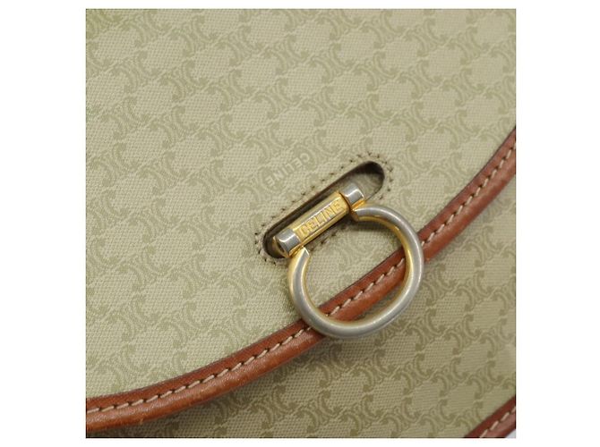 Céline CELINE Macadam Canvas Shoulder Bag PVC Leather Beige Gold Auth gh1779 Golden - view 17