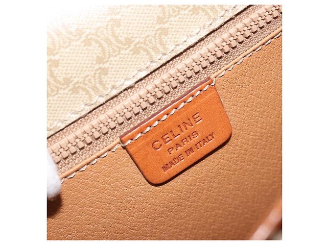 Céline CELINE Macadam Canvas Shoulder Bag PVC Leather Beige Gold Auth gh1779 Golden - view 19