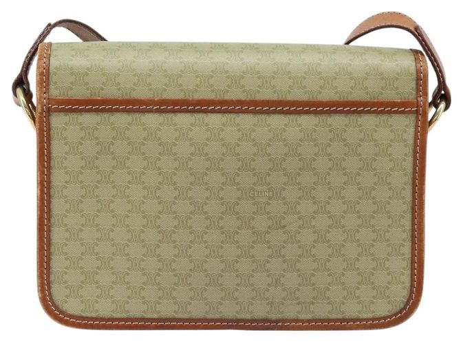 Céline CELINE Macadam Canvas Shoulder Bag PVC Leather Beige Gold Auth gh1779 Golden - view 2