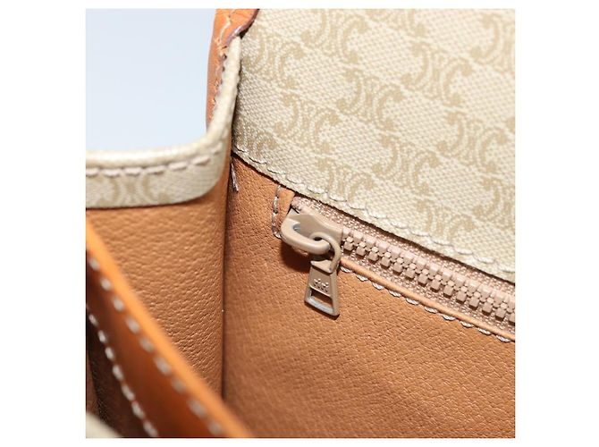Céline CELINE Macadam Canvas Shoulder Bag PVC Leather Beige Gold Auth gh1779 Golden - view 22