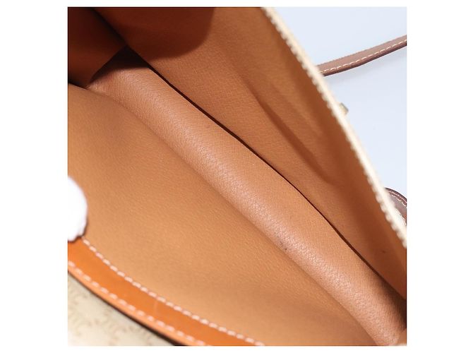 Céline CELINE Macadam Canvas Shoulder Bag PVC Leather Beige Gold Auth gh1779 Golden - view 23