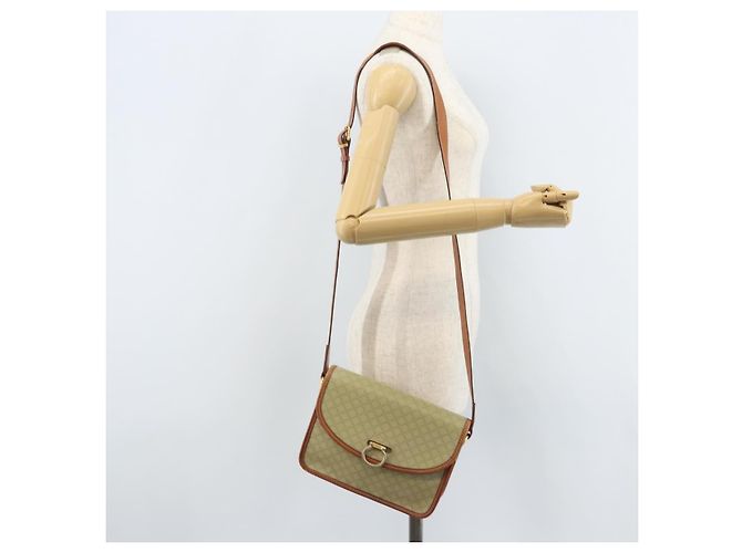 Céline CELINE Macadam Canvas Shoulder Bag PVC Leather Beige Gold Auth gh1779 Golden - view 24