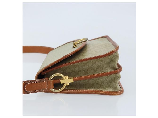 Céline CELINE Macadam Canvas Shoulder Bag PVC Leather Beige Gold Auth gh1779 Golden - view 4