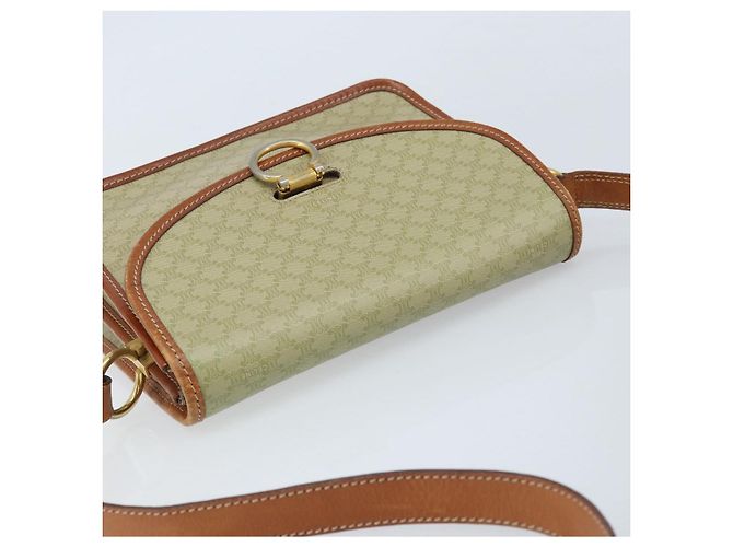 Céline CELINE Macadam Canvas Shoulder Bag PVC Leather Beige Gold Auth gh1779 Golden - view 6