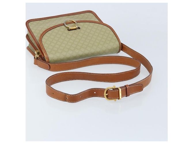 Céline CELINE Macadam Canvas Shoulder Bag PVC Leather Beige Gold Auth gh1779 Golden - view 7