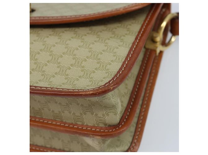 Céline CELINE Macadam Canvas Shoulder Bag PVC Leather Beige Gold Auth gh1779 Golden - view 9