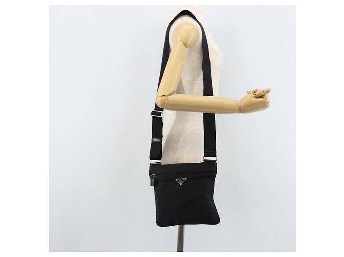 Borsa a Spalla PRADA Nylon Nero Argento Autentica 173668 - vista 23