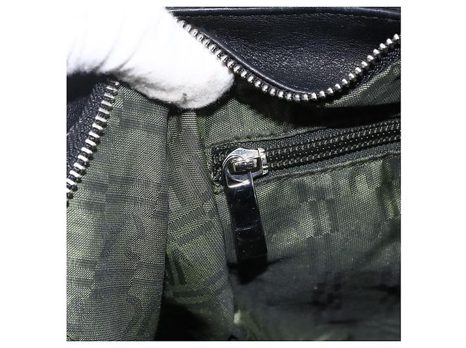Borsa a mano Gancini in pelle verniciata nera e argento Auth BA11053 di Salvatore Ferragamo - vista 21