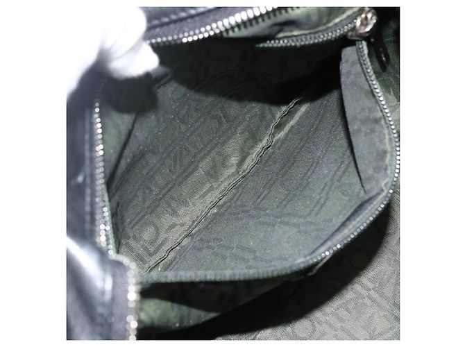Borsa a mano Gancini in pelle verniciata nera e argento Auth BA11053 di Salvatore Ferragamo - vista 22