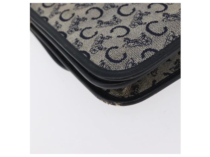 Céline Borsa a Spalla in Tela Macadam C di CELINE, blu navy e oro, autentica 173478 D'oro - vista 16