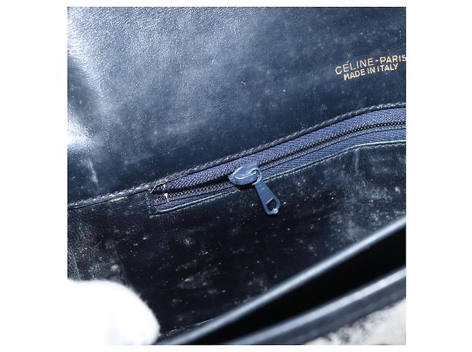 Céline Borsa a Spalla in Tela Macadam C di CELINE, blu navy e oro, autentica 173478 D'oro - vista 23